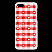 Coque iPhone 5C Mode vichy rouge avec coeur