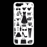Coque iPhone 5C Fond fashion noir et blanc 2