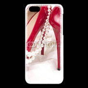 Coque iPhone 5C Escarpins rouges et perles