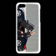 Coque iPhone 5C Femme blonde sexy voiture noire 3