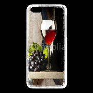 Coque iPhone 5C Verre de vin rouge et grappe de raisin