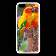 Coque iPhone 5C Couple d'oiseaux colorés