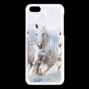 Coque iPhone 5C Chevaux blancs
