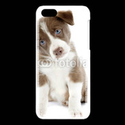 Coque iPhone 5C Chiot Colley marron et blanc