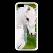 Coque iPhone 5C Portrait cheval blanc 10
