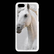 Coque iPhone 5C Portrait cheval blanc 11