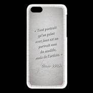 Coque iPhone 5C Portrait Ame Gris Citation Oscar Wilde