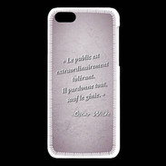 Coque iPhone 5C Public génie Rose Citation Oscar Wilde