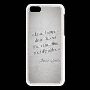 Coque iPhone 5C Tentation Gris Citation Oscar Wilde
