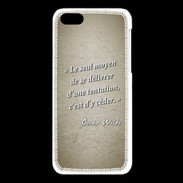 Coque iPhone 5C Tentation Sepia Citation Oscar Wilde