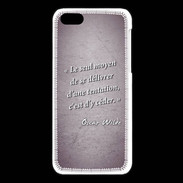 Coque iPhone 5C Tentation Violet Citation Oscar Wilde