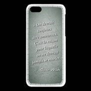 Coque iPhone 5C Toujours amoureux Vert Citation Oscar Wilde