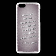 Coque iPhone 5C Toujours amoureux Violet Citation Oscar Wilde