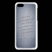 Coque iPhone 5C Tragédie Bleu Citation Oscar Wilde