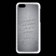 Coque iPhone 5C Vrai vie Noir Citation Oscar Wilde