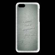 Coque iPhone 5C Aimer Vert Citation Oscar Wilde