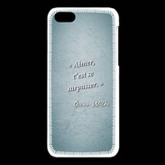 Coque iPhone 5C Aimer Turquoise Citation Oscar Wilde