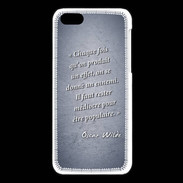 Coque iPhone 5C Chaque fois Bleu Citation Oscar Wilde