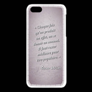 Coque iPhone 5C Chaque fois Rose Citation Oscar Wilde