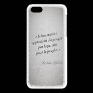 Coque iPhone 5C Démocratie Gris Citation Oscar Wilde