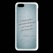 Coque iPhone 5C Démocratie Turquoise Citation Oscar Wilde