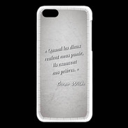 Coque iPhone 5C Dieux prières Gris Citation Oscar Wilde