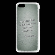 Coque iPhone 5C Dieux prières Vert Citation Oscar Wilde