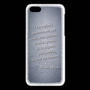 Coque iPhone 5C Enfants parents Bleu Citation Oscar Wilde