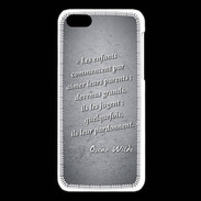 Coque iPhone 5C Enfants parents Noir Citation Oscar Wilde