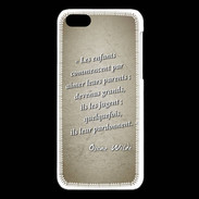 Coque iPhone 5C Enfants parents Sepia Citation Oscar Wilde