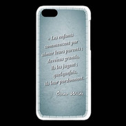 Coque iPhone 5C Enfants parents Turquoise Citation Oscar Wilde
