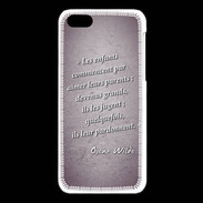 Coque iPhone 5C Enfants parents Violet Citation Oscar Wilde