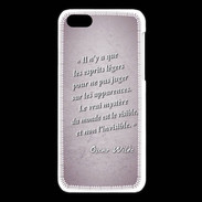 Coque iPhone 5C Esprits légers Rose Citation Oscar Wilde