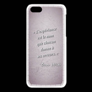 Coque iPhone 5C Expérience Rose Citation Oscar Wilde