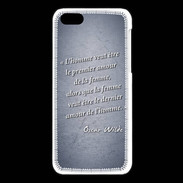 Coque iPhone 5C Homme veut Bleu Citation Oscar Wilde