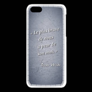 Coque iPhone 5C Brave Bleu Citation Oscar Wilde