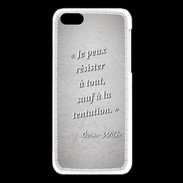 Coque iPhone 5C Résister Gris Citation Oscar Wilde