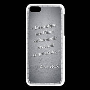 Coque iPhone 5C La musique Noir Citation Oscar Wilde
