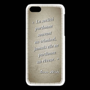 Coque iPhone 5C Société rêveur Sepia Citation Oscar Wilde