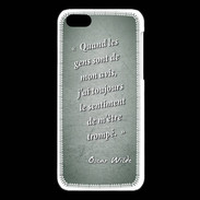 Coque iPhone 5C Avis gens Vert Citation Oscar Wilde
