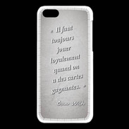 Coque iPhone 5C Cartes gagnantes Gris Citation Oscar Wilde