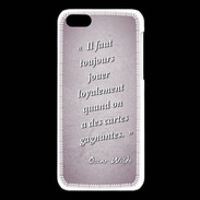 Coque iPhone 5C Cartes gagnantes Rose Citation Oscar Wilde