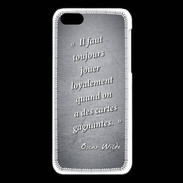 Coque iPhone 5C Cartes gagnantes Noir Citation Oscar Wilde