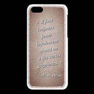 Coque iPhone 5C Cartes gagnantes Rouge Citation Oscar Wilde