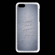 Coque iPhone 5C Aimer Bleu Citation Oscar Wilde