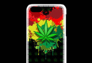 Coque iPhone 5C Feuille de cannabis et cœur Rasta