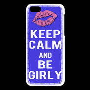 Coque iPhone 5C Keep Calm Girly Bleu