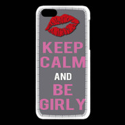 Coque iPhone 5C Keep Calm Girl Gris