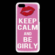 Coque iPhone 5C Keep Calm Girly Rose