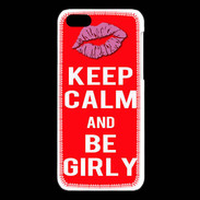 Coque iPhone 5C Keep calm Girly Rouge